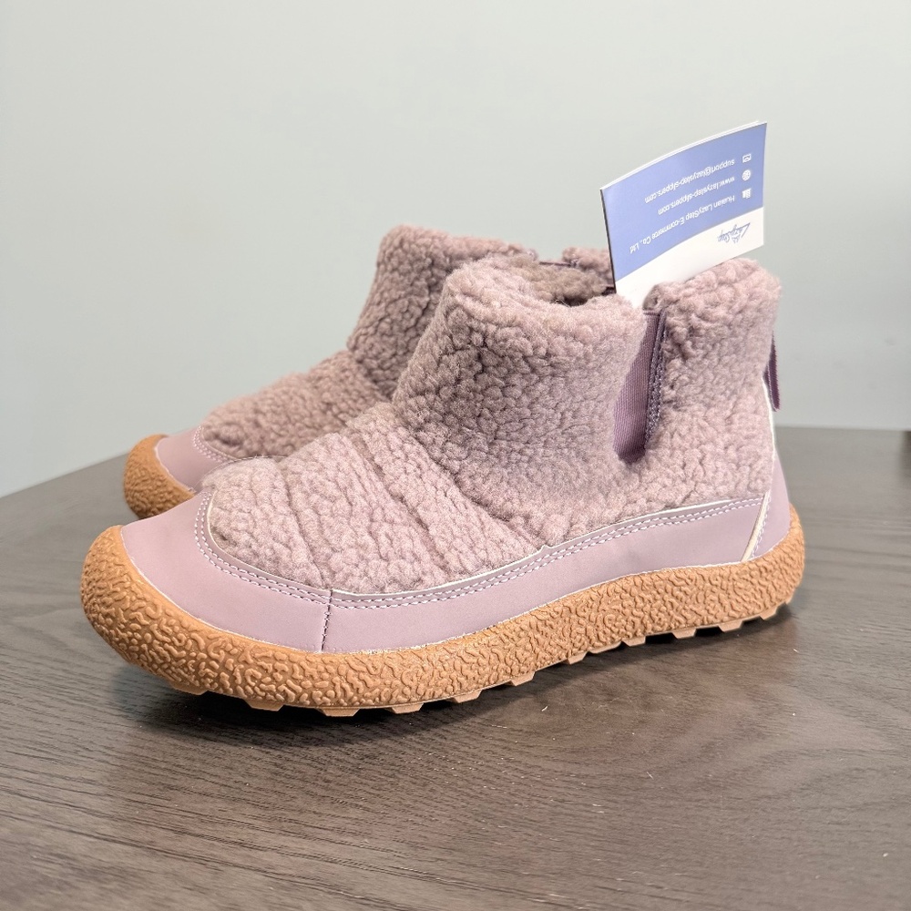 Lazy‎ Step Women’s Bootie Slippers Cozy Sherpa Memory Foam House shoes  Size 10